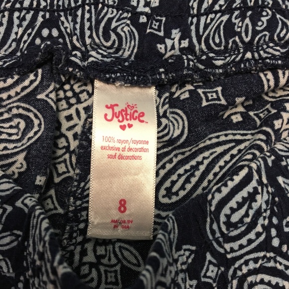 Adorable Boho Girls Navy & White Paisley Shorts - Picture 7 of 7